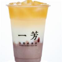 Taro With Green Tea Latte （芋头鲜奶绿） · Substitutions and toppings for an additional charge.
