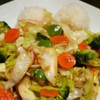 Stir-Fried Vegetables · Vegetarian. Served with steamed rice.