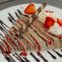 Greatest Passions · Nutella | Fresh strawberries | Dark chocolate syrup | Strawberry syrup | Graham crackers | W...