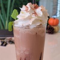 Mocha Frappe 16 Oz · Double shot espresso, special chocolate, and whipped cream.