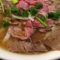 Pho Tai Ribeye · Thin slices of ribeye, pho broth, rice noodles