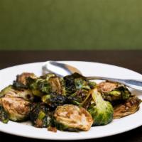 Dry Sautéed Brussel Sprouts · Vegan. Minced ginger, garlic, Chinese turnip, and house soy sauce.