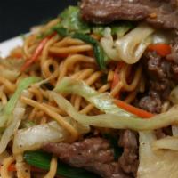 Yakisoba · Your choice of protein, pan-fried egg noodles, carrots, onion, cabbage, spinach, red pepper ...
