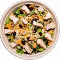 Chicken Caesar Salad · Grilled chicken, romaine, kale, sprouts, dried cranberries, toasted almonds, parmesan cheese...