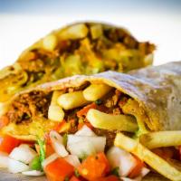 California Burrito · Steak, fries, pico de gallo, guacamole, and cheese.
