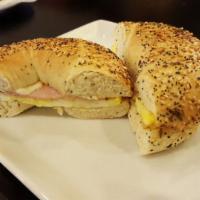 Ham Egg & Cheese On A Bagel · Everything bagel or plain bagel