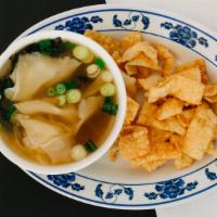 Wonton Soup(Large) · Served with pork and beef inside.