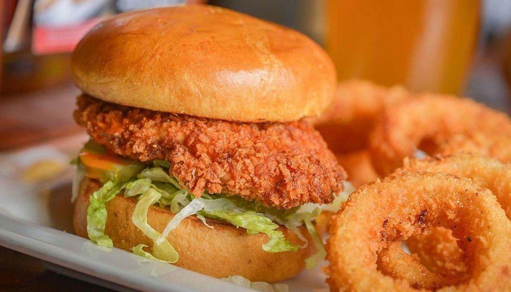 Nashville Hot Chicken · If you can’t handle it, don’t order it! No refunds! crispy fried chicken breast / buffalo sauce /
pickles / lettuce / mayo.
