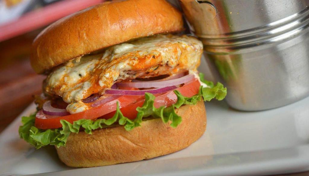 Buffalo Chicken · If you can’t handle it, don’t order it! No refunds! grilled chicken / buffalo sauce / bleu cheese crumbles / lettuce / tomatoes / red onions.