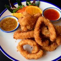 Calamari · lightly breaded and fried served with sweet chili sauce