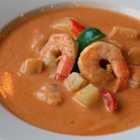 Pineapple Curry · Special curry blend, coconut milk, bell peppers, and pineapple. Choice of meat.