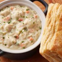 Chicken Pot Pie · A deconstruction of the classic chicken pot pie with a savory filling including chicken, our...