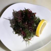 Seaweed Salad · ASSORTED SEAWEED  SERVED WITH OUR HOUSEMADE
MISO SAUCE.