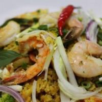 Thai Fried Rice (Cơm Chiên Thái) · Egg, garlic, broccoli,  and onion.
