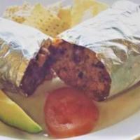 Mexican Burrito · Spicy. Scrambled egg, chorizo mexicano, (spicy pork sausage), refried beans, potatoes in flo...