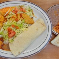 Combo 2 · Enchilada, tostada, taco, burrito.