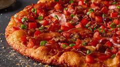 Hearty Bacon Supreme (Large) · A bacon lover's dream. Bacon, ham, Italian sausage, roma tomatoes, green onions, on creamy g...