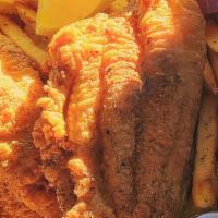 2 Piece Catfish (Dinner) · Pick two sides.