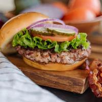 Salt City Smokehouse · A Salt City original.  Third Pound USDA Choice burger with Smokehouse bacon formed right int...