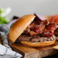 Classic · Third Pound USDA Choice Burger topped with strips of smokehouse bacon.  Serve with fries.