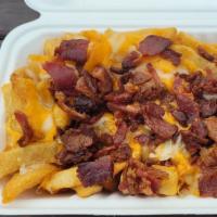 Bacon Cheese Fries · House cut fries smothered in melted cheddar and jack cheese, topped with bacon. Choice of on...
