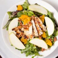 Chicken Apple Walnut Salad · Fresh spring, mix tossed with our original balsamic vinaigrette dressing, granny Smith apple...