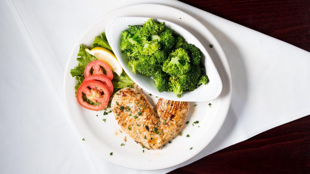 Grilled Chicken · A large chicken breast marinated in our special herb dressing.