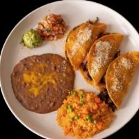 Tacos La Costa (Combo Style) · 3 tacos with your choice of meat: steak, grilled chicken, fish or shrimp. Topped with parmes...