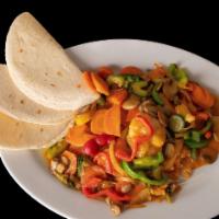 Arroz Con Veggies · Vegetarian. Veggies cooked with special red sauce, served over a bed of rice, no beans.
