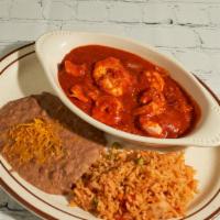 Camarones A La Diabla · Spicy. Shrimp cooked and simmered in muy picante sauce.
