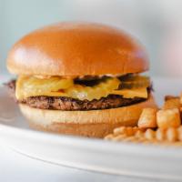 Cheese Burger · Angus beef, American cheese, ketchup and mayo on brioche bun