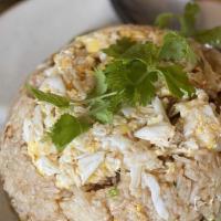 Crab Fried Rice · Fried rice with green onion, egg, and crab meat.