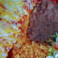 Burrito Plate · Your choice of meat wrapped in a flour tortilla with rice, beans and cheese. Covered in our ...