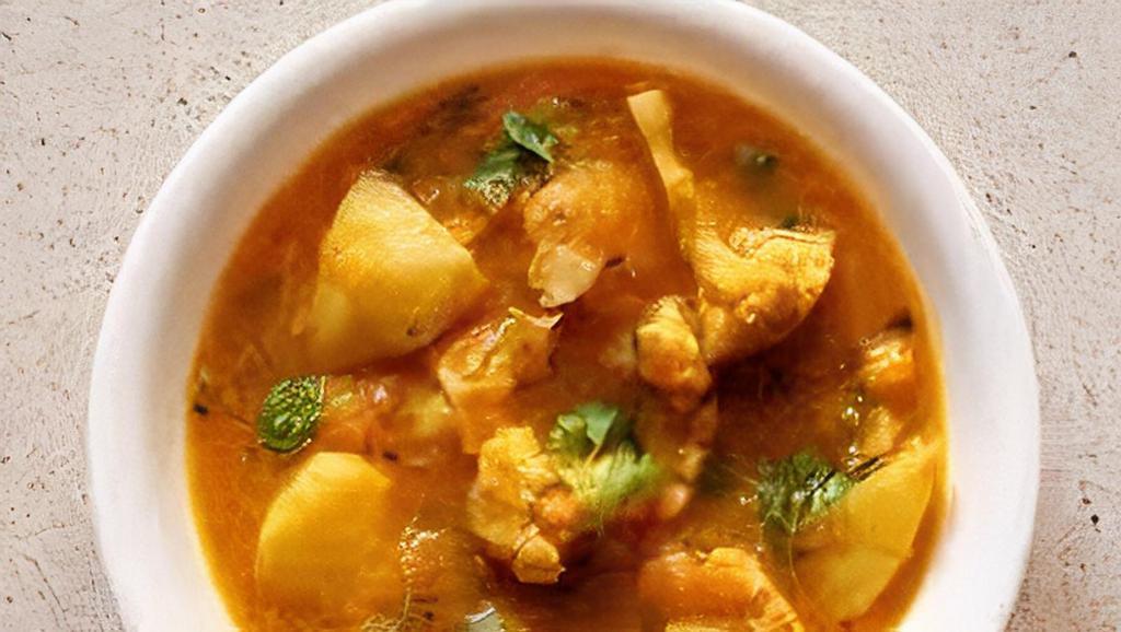 Aloo Gobi Masala · Potatoes and cauliflower cooked with herbs and spices.