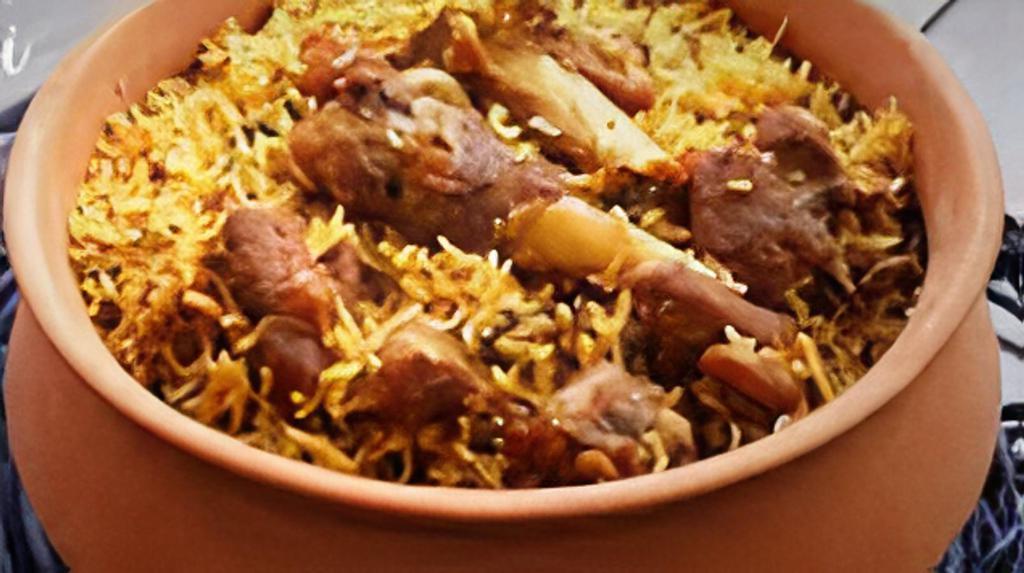 Goat Biryani · King of all biryanis. Hyderabadi dum biriyani is an Indian mutton and basmati rice recipe that is cooked on dum over slow heat marinated with fresh herbs, spices.