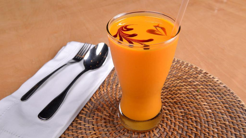 Mango Lassi · Mango and yogurt drink.