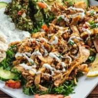 Chicken Salad  · Grilled seasoned chicken shawarma served with homemade Mediterranean TZATZIKI SAUCE Homemade...