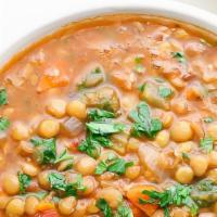Lentil Soupe · MEDETRINANIAN LENTIL SOUP TOPPED WITH PARSELY SERVED WITH HOT PITA BREAD