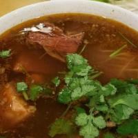 P2-Rare Eye-Round Steak & Well-Done Brisket Soup · 