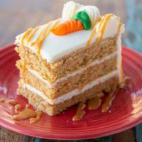 Carrot Cake · Cream cheese frosting, walnuts.