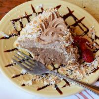 Chocolate Coconut Cream Pie · dark chocolate coconut custard, flaky pie crust, fresh chocolate whipped cream, toasted coco...