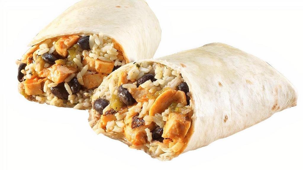 Burrito - Buffalo Chicken · Shredded grilled chicken, potatoes, 3 cheese blend, and Buffalo ranch dressing stuffed in a warm flour tortilla.