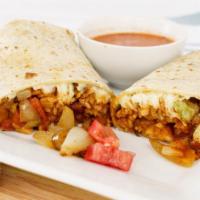 Burritos · Served in a 12 in flour tortilla with your choice of any meat, rice, ranch style beans, Mont...