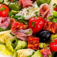Antipasto Salad · Vinaigrette dressing, lettuce, salami, pepperoni, mozzarella cheese, roasted red peppers and...