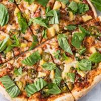 Smiths Favorite · Fresh cut pineapple, House made pickles jalapeno, fresh basil and parmesan