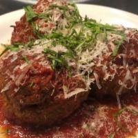 Meatballs (3) · meatballs, marinara, fresh basil and lots of parmesan