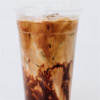 Iced Latte · double shot of espresso served with alternative milk.