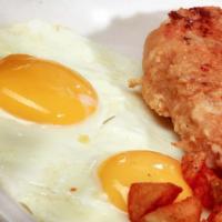 Pork Chop And Eggs Breakfast · Center cut pork chops. Choose one chop or two, and if you would prefer breaded or grilled. W...