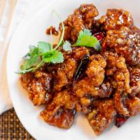 General Tso'S Chicken (Dark Meat) · Tender chicken (dark meat!) lightly battered then tossed with our special made sauce.
