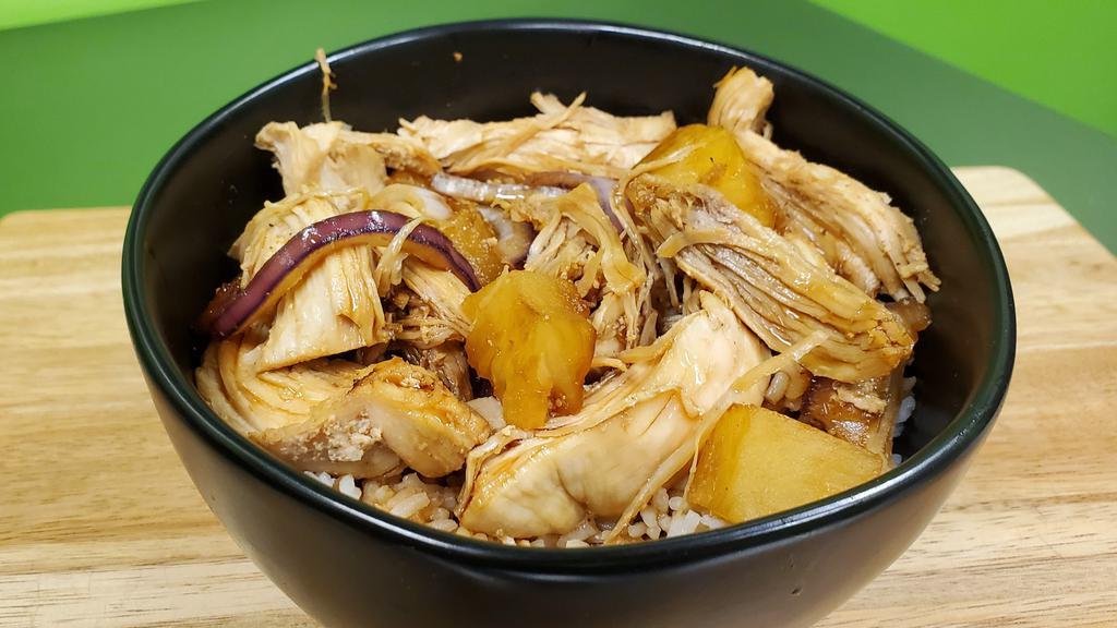 Teriyaki Bowl    · Slow-Cooked Chicken, Pineapple & Onions Grilled In Our Teriyaki Sauce Over Rice